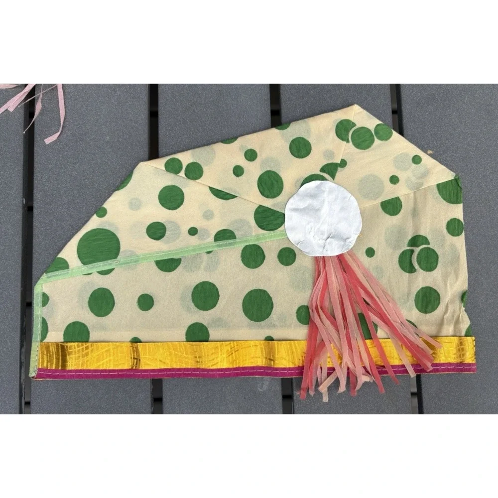 Vintage vibrant colorful crepe paper party hats 1930's unused deadstock USA